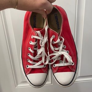 Red Low Top Converse Size 8
